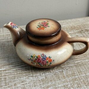 Vintage Small Decor Ceramic Kettle with Flower Decor, MG